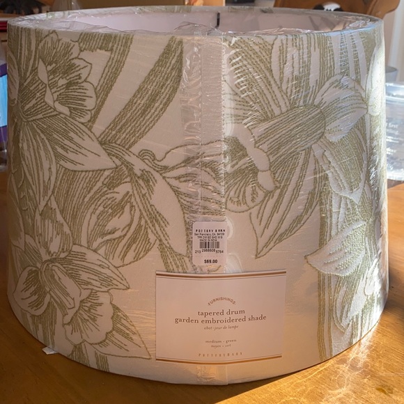 NWT PB Tapered Drum Garden Embroidered Shade - Picture 1 of 7
